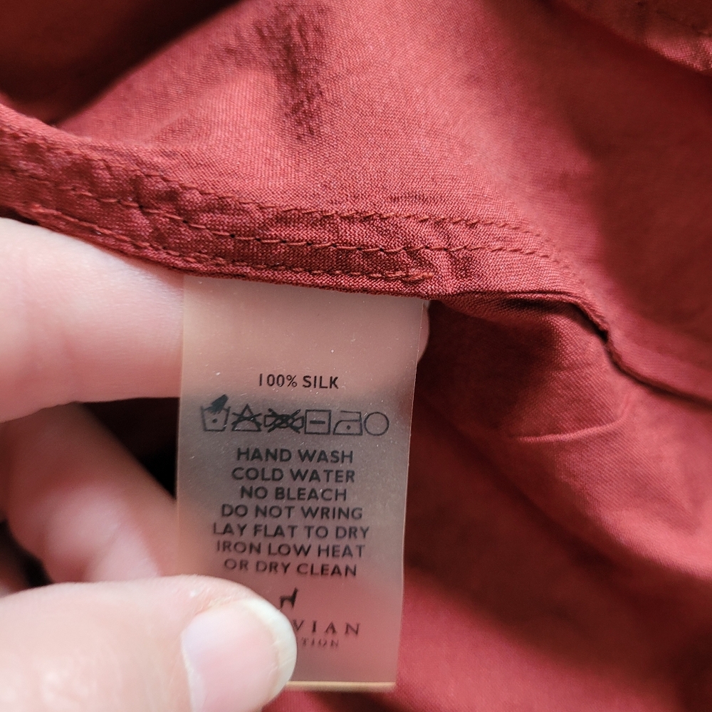 Peruvian Connection Rust Colored Silk Camisole - image 6